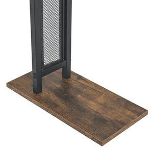 Porte-serviettes Telavi acier 88x40x20cm noir / aspect bois [en.casa]