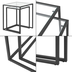 Table de salle à manger Holstebro Noir/Transparent [en.casa]