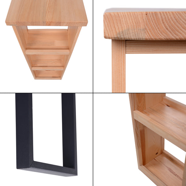 Table de bar Nørager avec étagère intégrée 89,5 x 90 x 29 cm [en.casa]