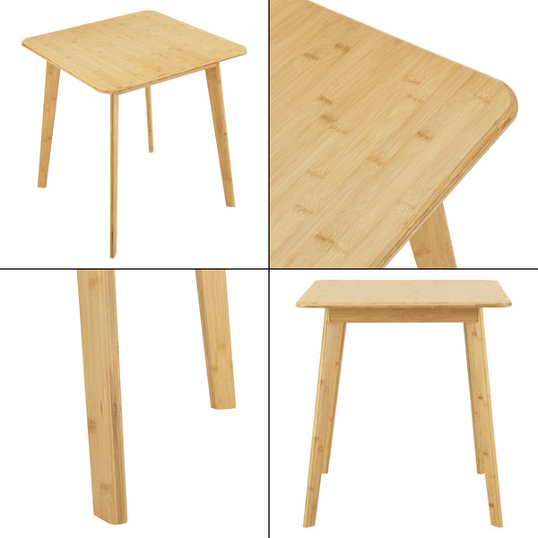 Table à manger Närpes pour 2 personnes Bambou 75x70x70 cm [en.casa]