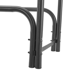 Range-bûches Kwethluk pour intérieur extérieur 124 x 124 x 34,5 cm noir [casa.pro]