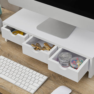 Support d'écran Ruovesi MDF 12 x 51 x 25 cm blanc [en.casa]