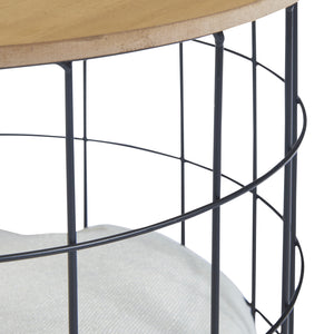 Set de 2 tables basses Haapajärvi panier avec couvercle amovible noir effet bois [en.casa]