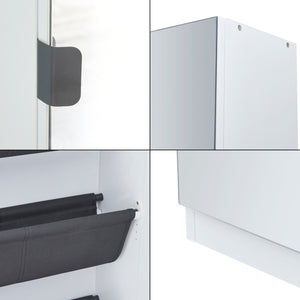 Armoire à chaussures Meura 160x48x20cm miroir Blanc [en.casa]