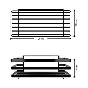 Lot de 2 étagères de douche Pertunmaa métal 25 x 12 x 8 cm noir [en.casa]
