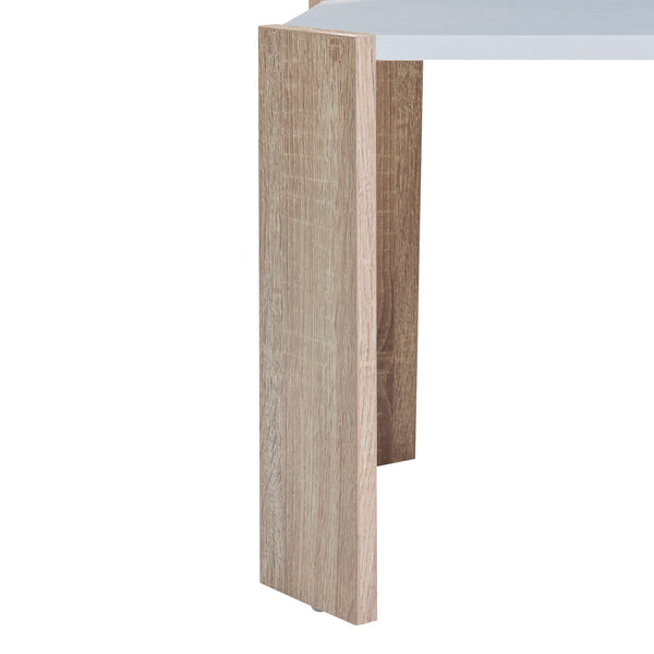 Table d'appoint Rantasalmi lot de 3 Blanc/Aspect chêne [en.casa]