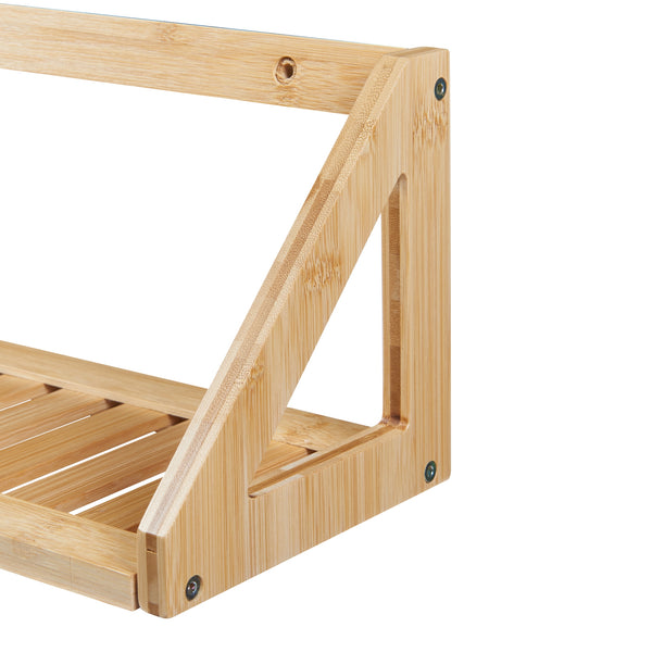 Ensemble d'étagères murales Gjerdrum lot de 2 43x15x15cm Bambou [en.casa]