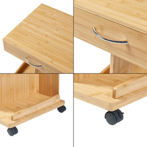 Table roulante Jokkmokk 56,5x43x43 cm Bambou [en.casa]