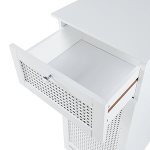 Armoire à linge Karlsøy 90x38x40cm Blanc [en.casa]