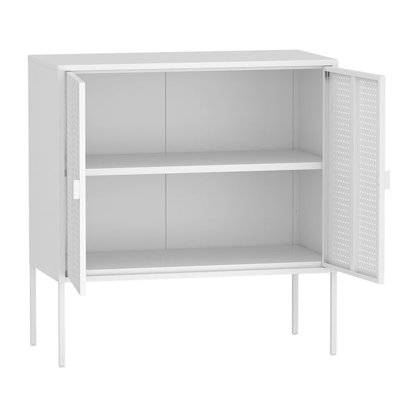 Buffet Castelli 82,5 x 80 x 40 cm Blanc Acier [en.casa]