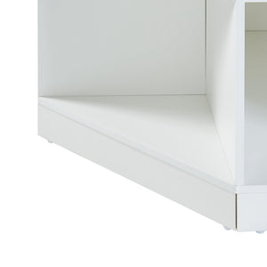 Étagère d'angle pour enfants Måsøy avec 9 compartiments ouvert et 3 boîtes de rangement 100 x 57 x 57 cm blanc rose bleu jaune [en.casa]