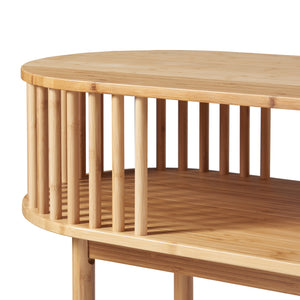 Table console Pomarkku avec étagère bambou 120 x 39 x 85 cm naturel [en.casa]