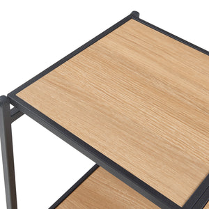 Étagère pliante Telemark 81x68x38 cm Noir/Aspect chêne [en.casa]