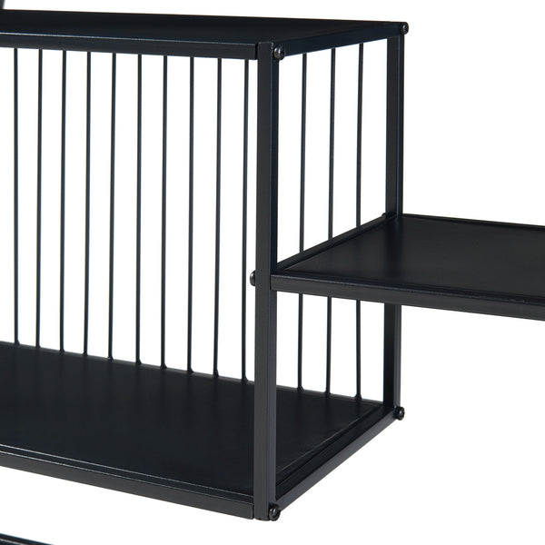 Table console Beesel métal 66 x 60 x 20 cm noir [en.casa]