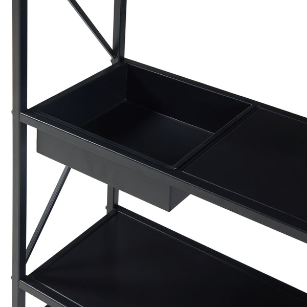 Étagère à fleurs Berkelland métal 66 x 60 x 20 cm noir [en.casa]