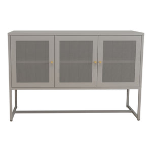 Buffet Sund avec 3 portes Acier Gris [en.casa]