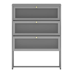 Commode Sund acier 105 x 80 x 40 cm gris [en.casa]