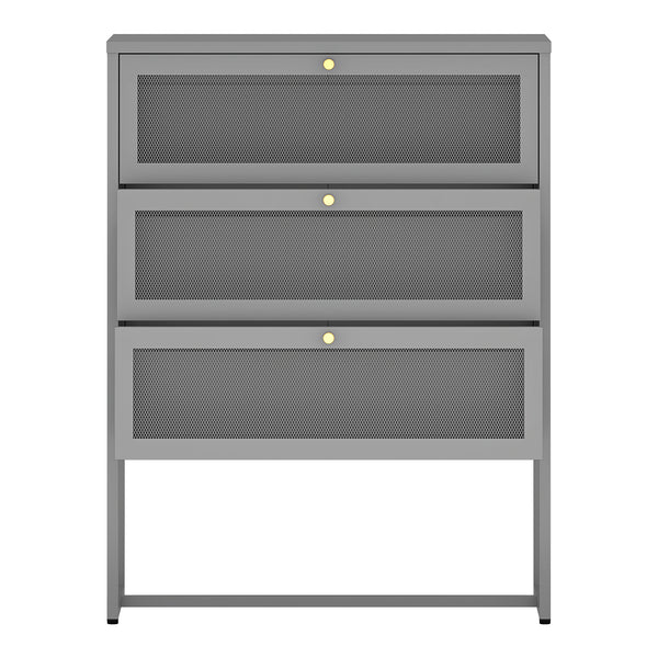 Commode Sund acier 105 x 80 x 40 cm gris [en.casa]