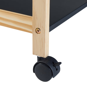 Chariot Dønna 61x51x36cm Noir/Couleur bois [en.casa]