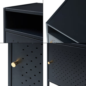 Table de nuit Janakkala 55x40x40 cm Acier Noir [en.casa]