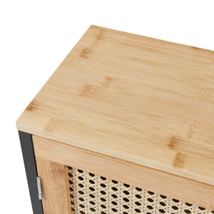 Armoire murale Bad Tervola 60x60x20 cm Noir/Bambou [en.casa]