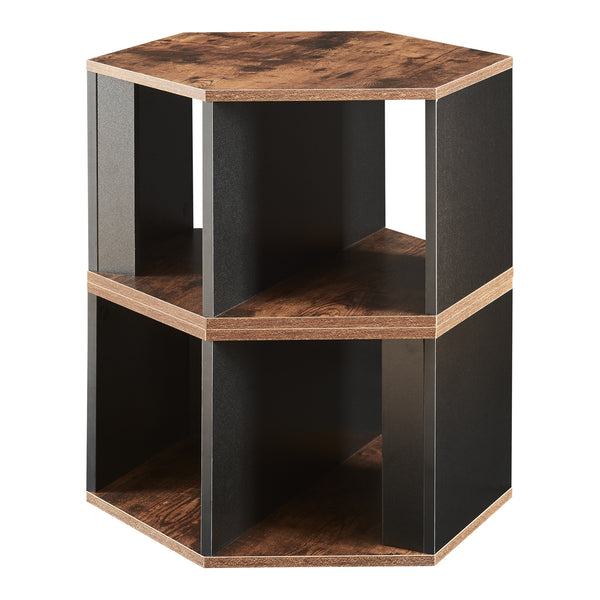 Ensemble de tables basses Molde 2 pièces Noir/Aspect noyer [en.casa]