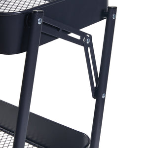 Chariot roulant Vörå à 3 niveaux 88x45x30cm Noir [en.casa]