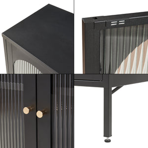 Buffet Karlskrona 102x80x40 cm Noir mat [en.casa]