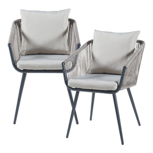 Ensemble de mobilier de jardin Abriola 3 pièces Gris [casa.pro]