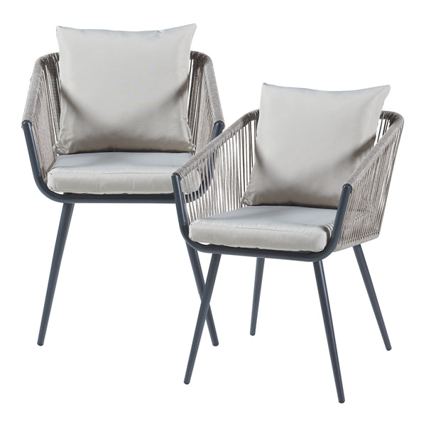 Ensemble de mobilier de jardin Abriola 3 pièces Gris [casa.pro]