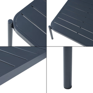 Ensemble de mobilier de jardin Accettura 3 pièces Aluminium Gris [casa.pro]