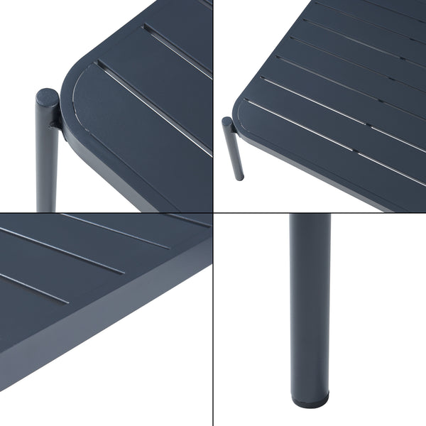 Ensemble de mobilier de jardin Accettura 3 pièces Aluminium Gris [casa.pro]