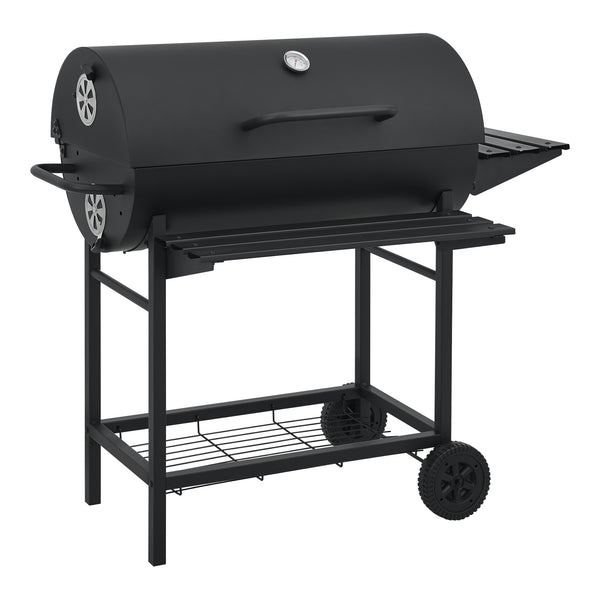 Chariot de barbecue Armento 95x108x61cm Noir [casa.pro]