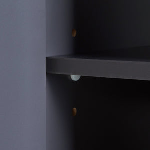 Armoire haute Overath 160x30x30cm Gris [en.casa]