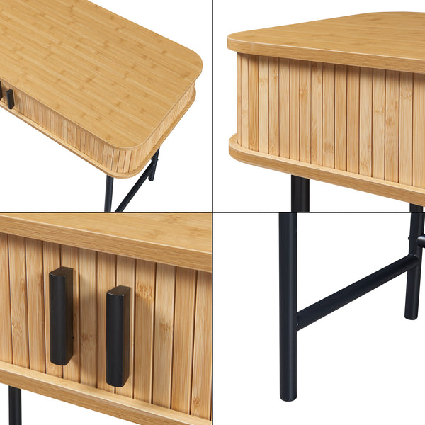 Console Tvedestrand 100x50x76 cm Couleur bois/Noir [en.casa]