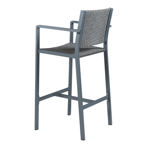 Lot de 2 tabourets de bar pour extérieur Avise hauteur d'assise 75 cm anthracite gris foncé casa.pro