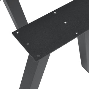 Ensemble de 2 pieds de table Mariager 42x40cm Noir [en.casa]