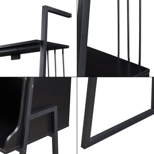 Bureau Storfjord acier 184 x 80 x 40 cm noir [en.casa]