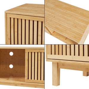 Meuble TV Ypäjä 150x42x50 cm Bambou Naturel [en.casa]