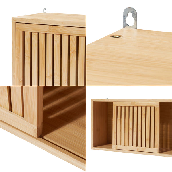 Étagère murale Ypäjä 93x20x33 cm Bambou [en.casa]