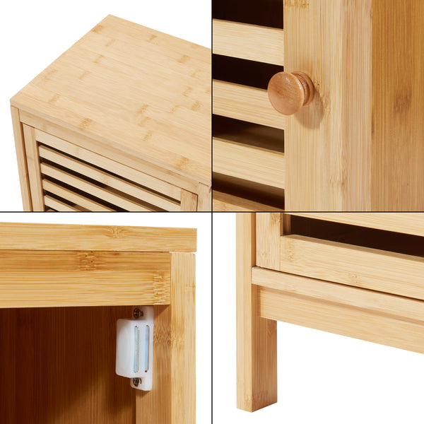 Armoire d'appoint Ypäjä 82 x 33 x 27cm bambou naturel [en.casa]