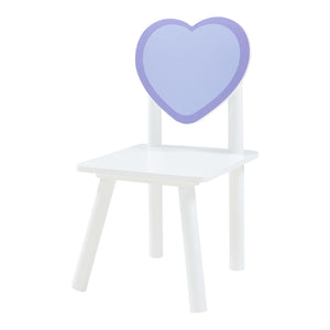 Groupe de sièges pour enfants Siljan avec design cœur Blanc/Lilas [en.casa]