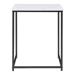 Table de salle à manger Trollhättan 3 pièces, aspect marbre, blanc [en.casa]