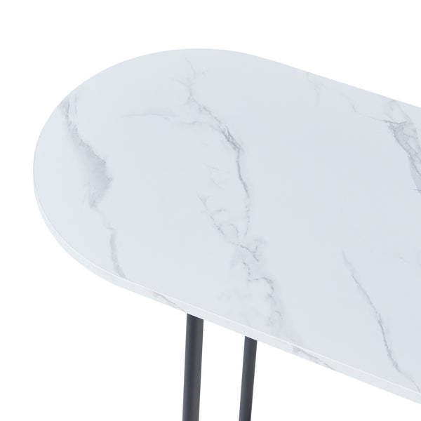Console Nordfron 120x40x75 cm Marbre, blanc [en.casa]