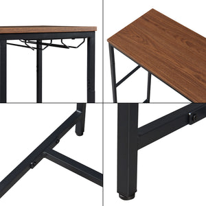 Table de bar Trøndelag 120x40x105 cm avec casier à vin pour 15 bouteilles [en.casa]