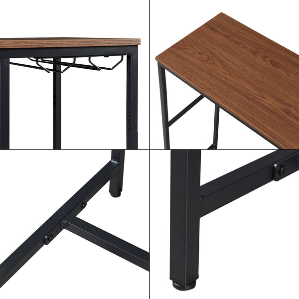 Table de bar Trøndelag 120x40x105 cm avec casier à vin pour 15 bouteilles [en.casa]