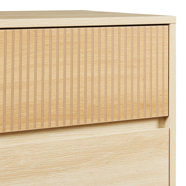 Commode Landskrona 80x80x40 cm avec 3 tiroirs aspect chêne [en.casa]