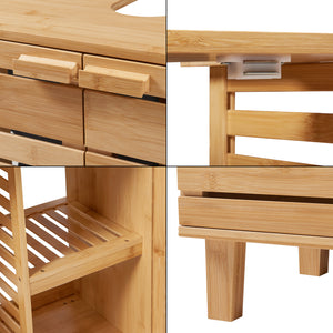 Meuble sous-lavabo Epind 60x66x30 cm Bambou Naturel [en.casa]