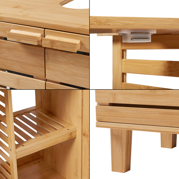 Meuble sous-lavabo Epind 60x66x30 cm Bambou Naturel [en.casa]