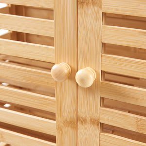 Armoire de salle de bain Raurgela bambou 180 x 80 x 40 cm naturel [en.casa]